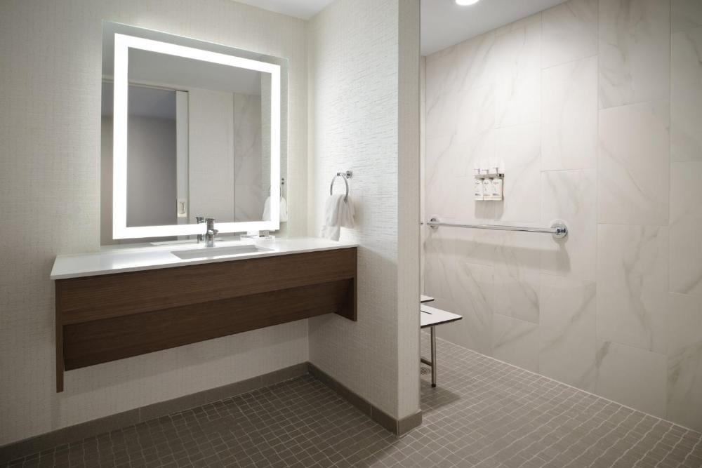 Standard King Room with Mobility Accessible Roll-In Shower interior